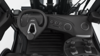 The powerful air-conditioning system provides a more comfortable working environment. Air conditioning system for the Linde E16 – E20 P forklift truck