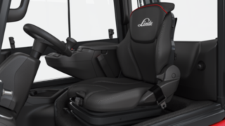 Different seat options ensure additional comfort and protection for the driver Comfortable seat option from Linde