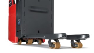 Level compensation of the T20 - T25 FP from Linde Material Handling Any unevenness is leveled out and the stability of the Linde Material Handling truck is maintained.