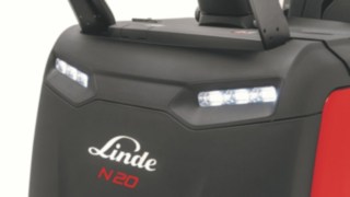 Two LED headlights of the order picker N20 C LX from Linde Material Handling