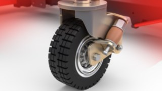 The robust SE wheels of the LT10 – LT20 logistic trains from Linde Material Handling
