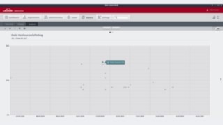 Screen showing the shock values within the fleet management software from Linde Material Handling