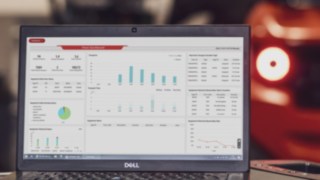 Laptop with the Linde Warehouse Manager user interface