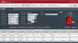 Large volumes of data are managed in the administration area of the connect:desk fleet management software from Linde Material Handling.