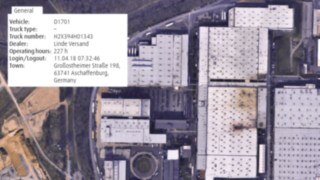 Position tracking of a vehicle through the module connect:zi Truck Mapping from Linde Material Handling The module connect:zi Truck Mapping from Linde Material Handling detects and tracks the position of a truck.