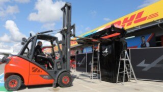 Linde forklifts for hire at Formula 1