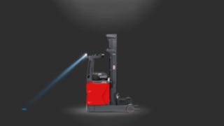 Linde BlueSpot in use on a reach truck.