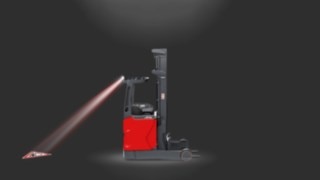 Linde TruckSpot in use on a reach truck.