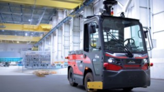 The Linde MH P250 is parked in a warehouse.