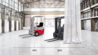 Evolution of Linde Material Handling&#39;s electric forklift trucks