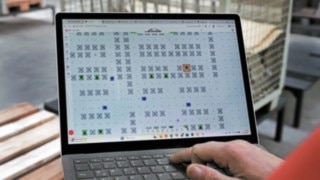 Computer screen displaying the C-MATIC control software from Linde MH.