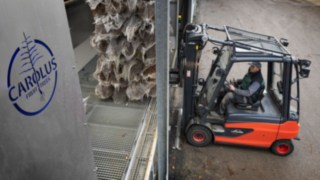 Linde e-truck at the site of carolus trees Linde e-truck at the site of carolus trees