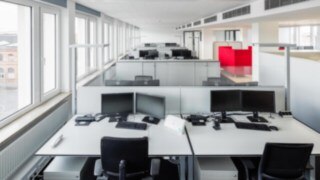 renovated office space at Linde Material Handling