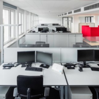 renovated office space at Linde Material Handling