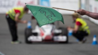 Formula Student race cars at the start line on the Hockenheimring
