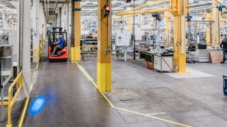 Linde reach trucks with Linde BlueSpot