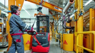 Pallet stacker in use at Sika Deutschland GmbH