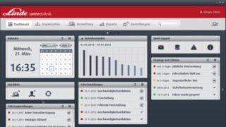 The dashboard of the fleet management software Linde connect from Linde Material Handling