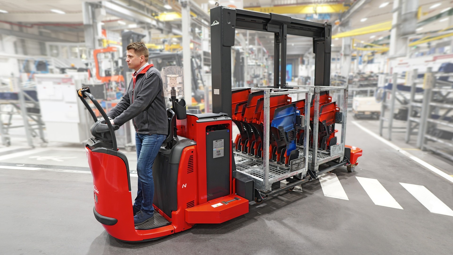 truck train linde forklift supply warehouse trolley transport vehicles logistics combines benefits mh vehicle quiz efficiencies quick handling goods transporting