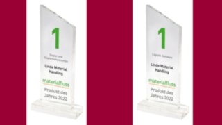 Award-winning products: Linde electric forklift and tugger train guidance system Award-winning products: Linde electric forklift and tugger train guidance system