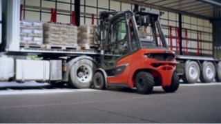 The new diesel and gas forklift H20 - H35 in use for loading trucks