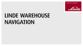 Animation about the functioning of the optionally available narrow aisle navigation system for the Linde K combination forklift.