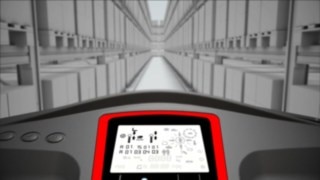 Animation for the narrow aisle navigation system optionally available for the V modular vertical order picker from Linde.