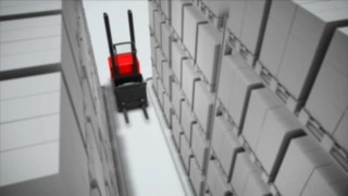 Animation for the aisle safety system optionally available for the V modular vertical order picker from Linde.