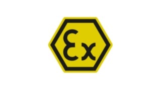 Explosion protection warning sign for ATEX zones