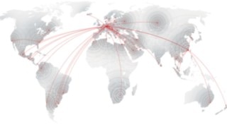 Map of the world with Linde locations for spare parts