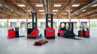Six vehicles from Linde Material Handling across various vehicle classes. 
