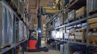 Reach truck in the warehouse